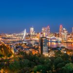 Uitzicht vanaf de Euromast met uitzicht op Rotterdam