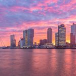 Sky on fire in Rotterdam