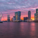 Spectaculaire zonsopkomst in Rotterdam